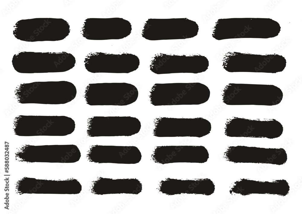 Round Sponge Thin Artist Brush Straight Lines High Detail Abstract Vector Background Set Round Sponge Thin Artist Brush Straight Lines High Detail Abstract Vector Background Set