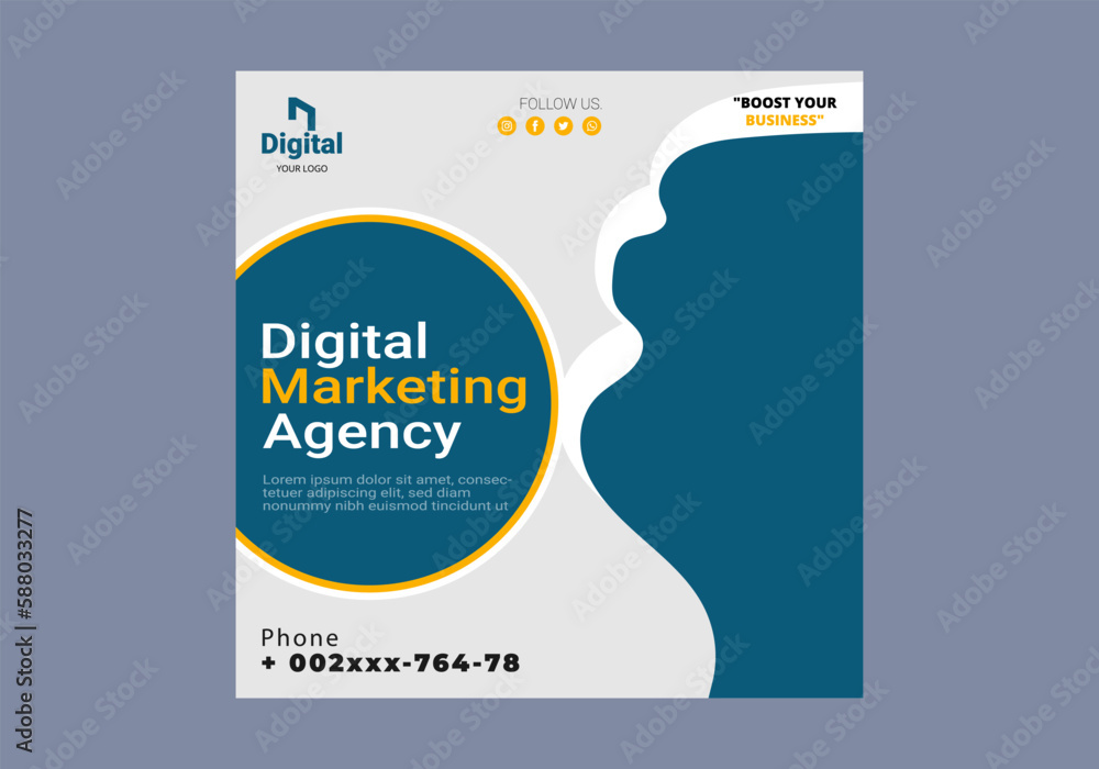 Obraz premium creative marketing agency corporate business square social media post banner