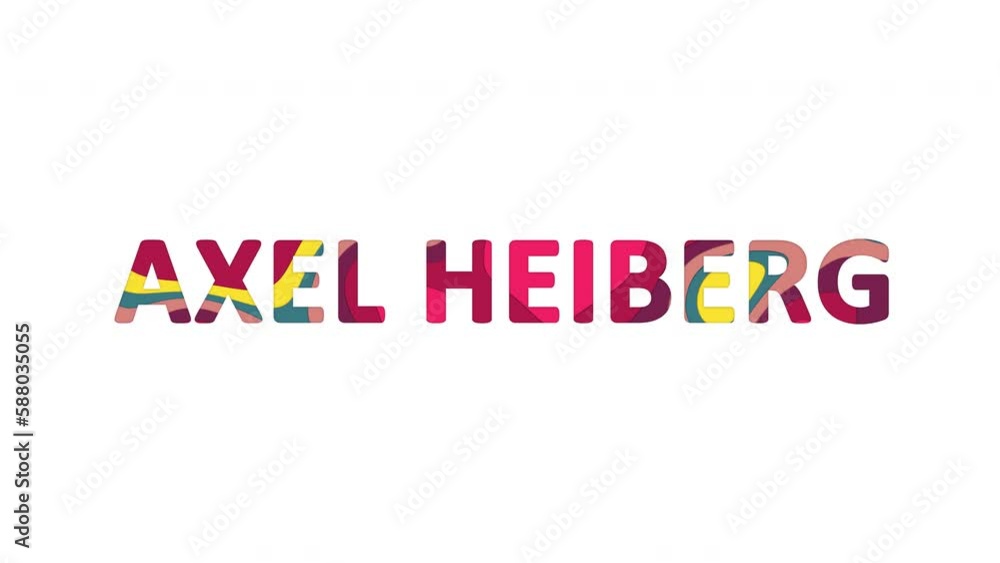 Multi-colored inscription Island name AXEL HEIBERG with colored spots floating inside. Looped from frame 120 to 839, Alpha BW at the end Multi-colored inscription Island name AXEL HEIBERG with colored spots floating inside. Looped from frame 120 to 839, Alpha BW at the end