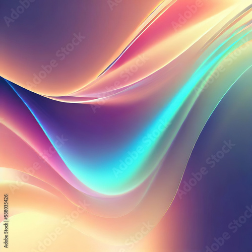 Abstract flowing wavy lines. Colorful dynamic wave with Generative AI