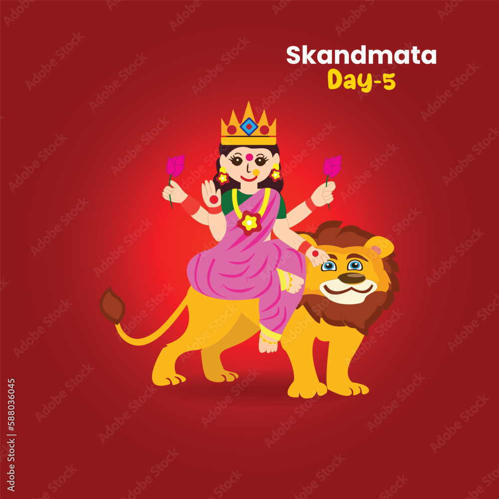 Happy Navratri - Goddess Durga - Fifth Form- Maa Skandmata 