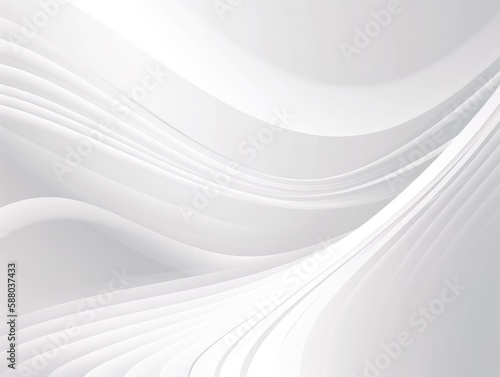 Abstract white waves background, 3d background. Generative AI