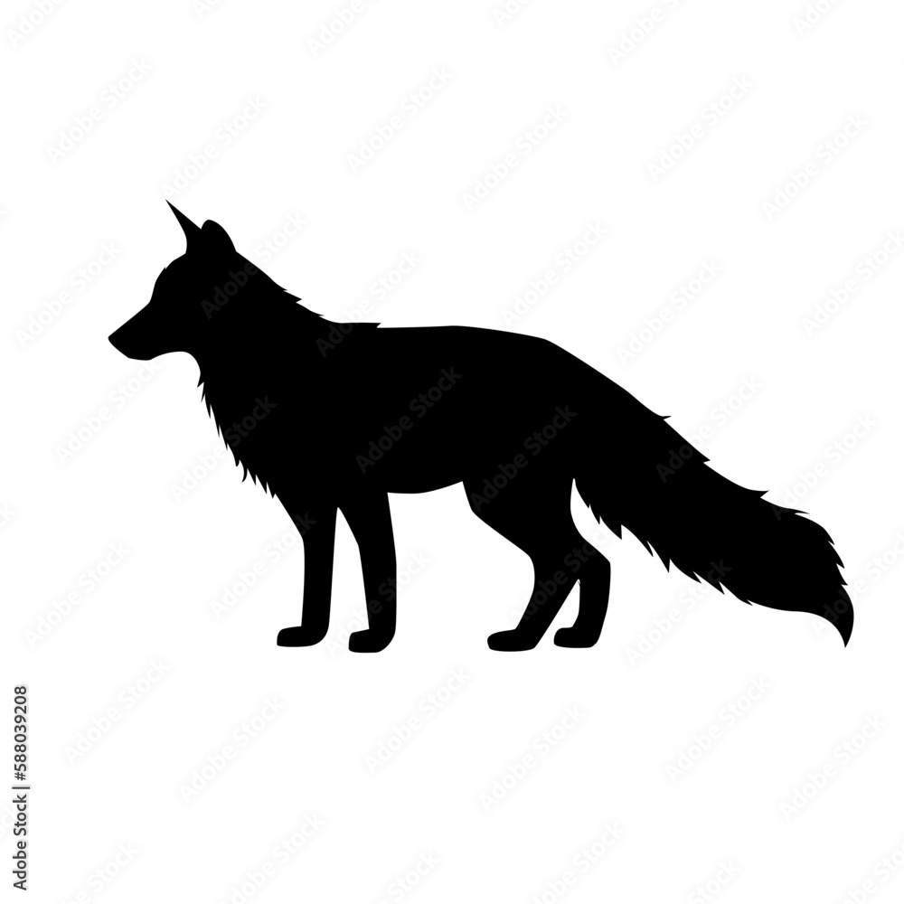 fox black white vector eps 10