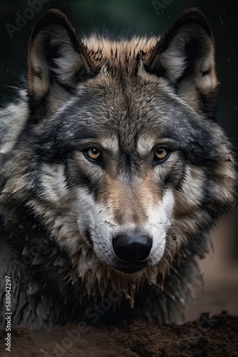 Grey Wolf Unleashed  Majestic Nature at its Fiercest  Generative AI