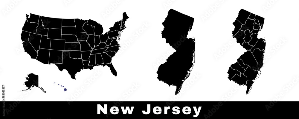 New Jersey State Map USA Set Of New Jersey Maps With Outline Border 1000 F 588043837 6QjkLYbL9zvPxkqxj2oIbs4Fjl1ENsbT