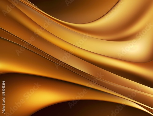 Gold satin wave background. Gold background. Gold texture. Generative AI