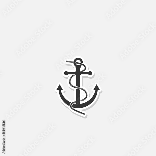 Simple Cruise anchor sticker icon