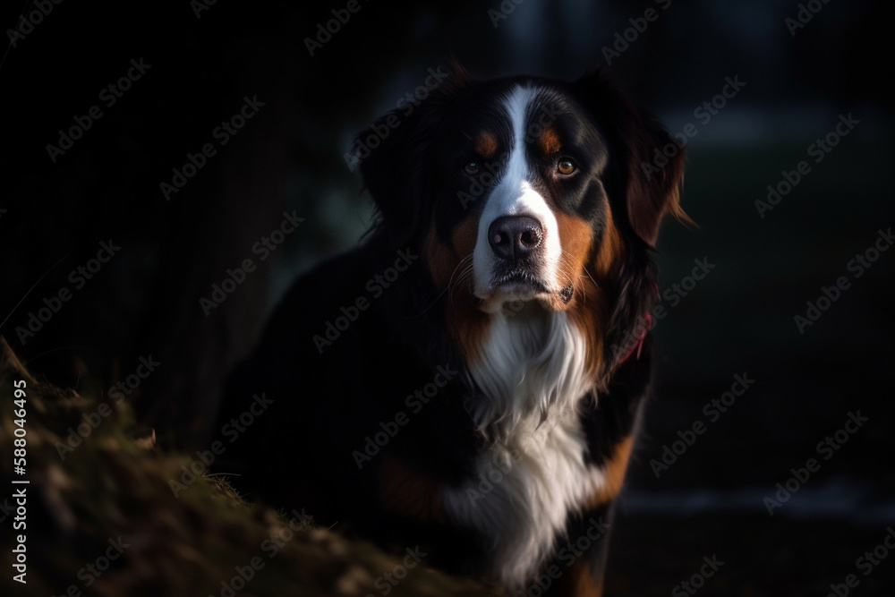 Portrait d'un chien Bouvier bernois