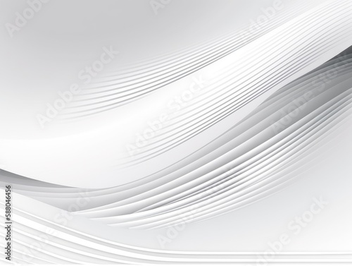 Abstract white waves background, 3d background. Generative AI