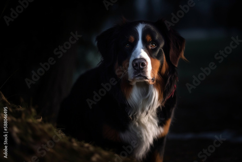 Portrait d'un chien Bouvier bernois