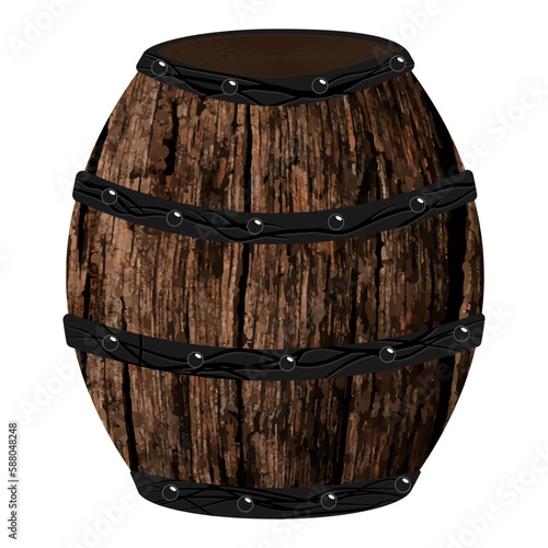 vector barrel with wood texture