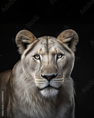Generated portrait of an albino lioness