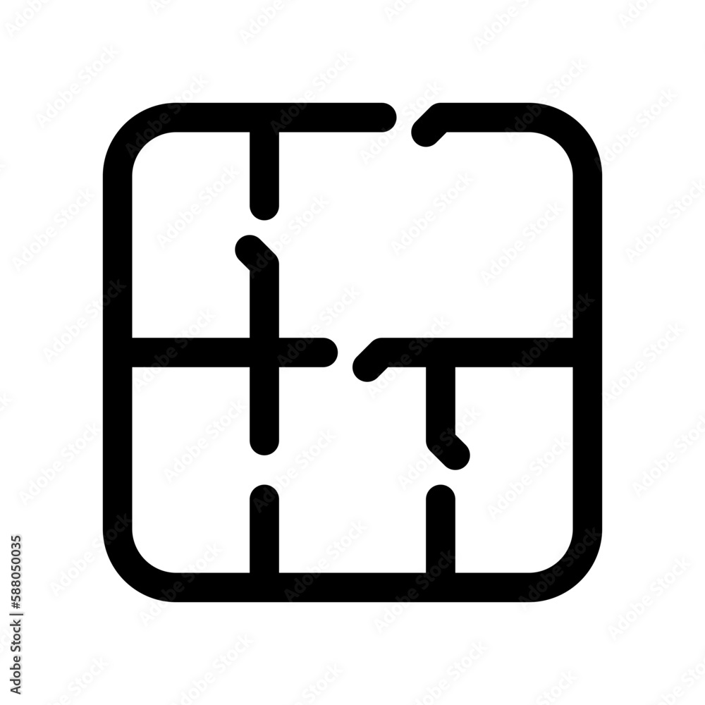Editable house floorplan vector icon. Property, real estate, construction, mortgage, interiors. Part of a big icon set family. Perfect for web and app interfaces, presentations, infographics, etc