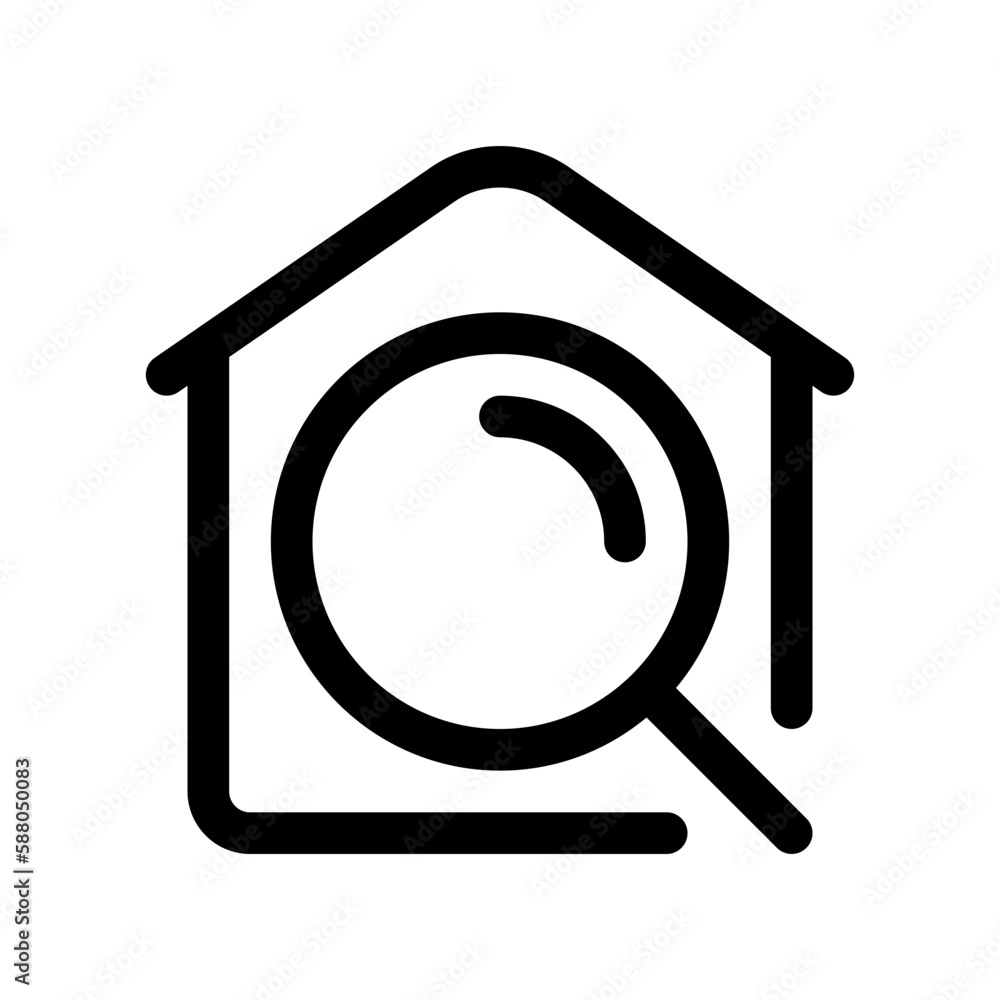 Editable find home vector icon. Property, real estate, construction ...
