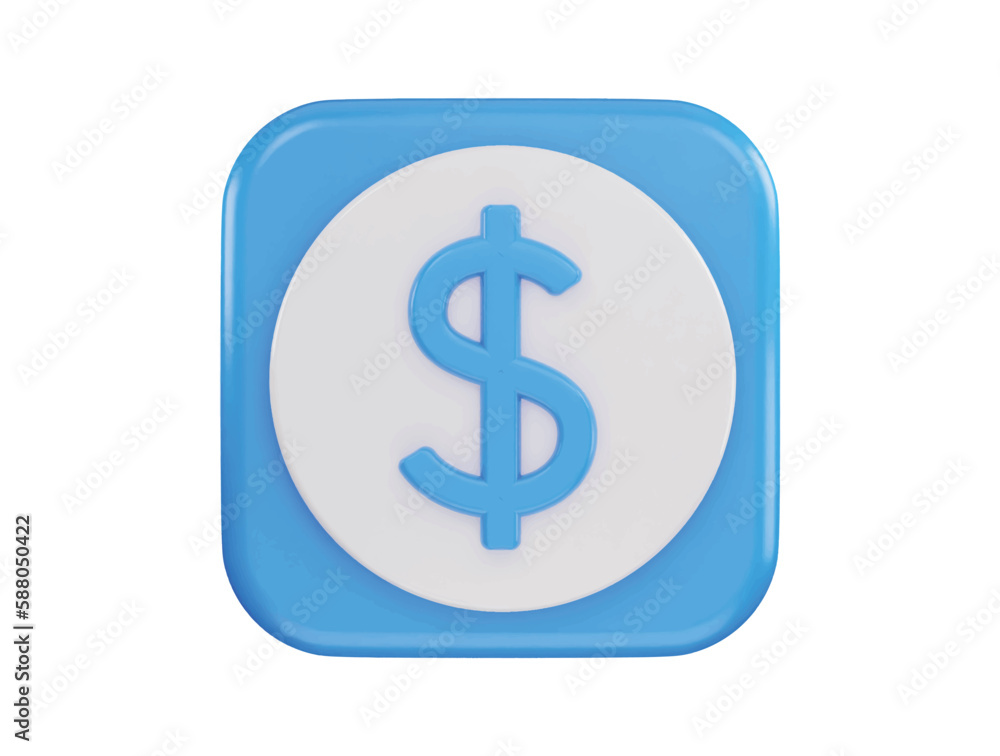 dollar sign icon 3d rendering vector illustration dollar sign icon 3d rendering vector illustration