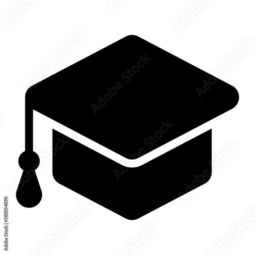 mortarboard glyph icon