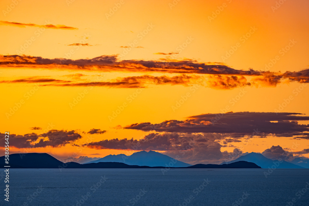 Sunset in Salar de Uyuni, Bolivia