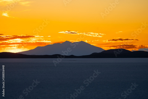 Sunset in Salar de Uyuni  Bolivia