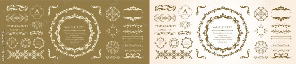 Fashionable frame. Design template. A set of gorgeous foreheads. Fashionable frame. Design template. A set of gorgeous foreheads.