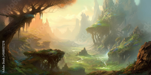 The Realm of Dreams  A Stunning Fantasy Landscape  Generated by AI