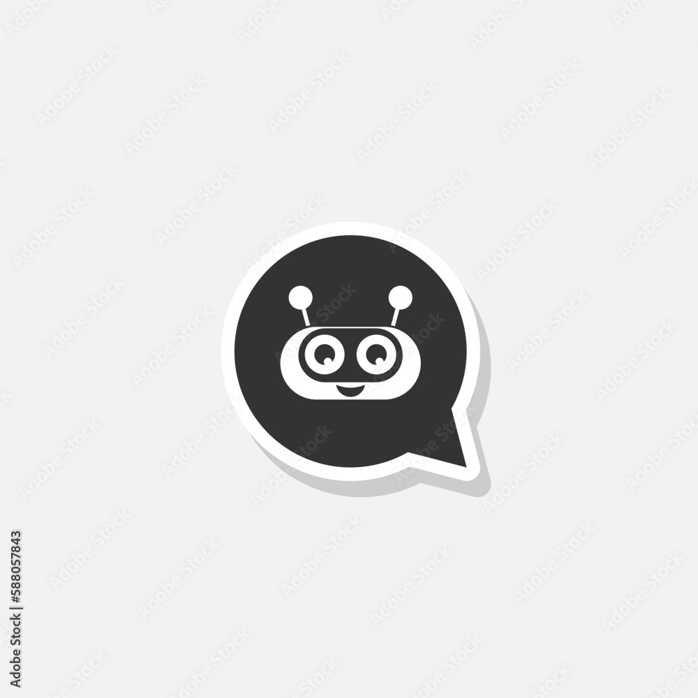 Chat Bot sign icon sticker isolated on white Chat Bot sign icon sticker isolated on white