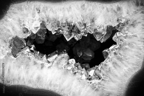 quartz druse. macro detail texture background. close-up raw rough unpolished semi-precious gemstone