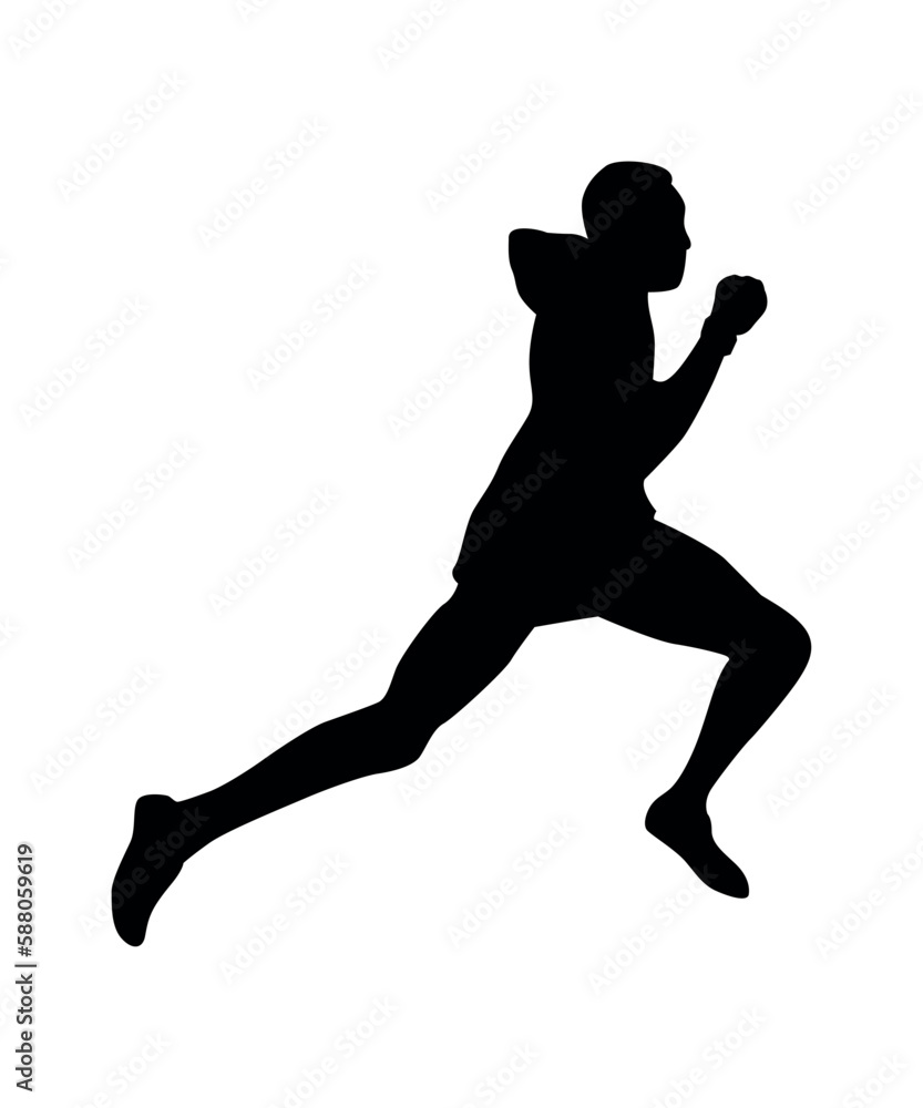 Black silhouettes of people in athletic. Black silhouettes of people in athletic.