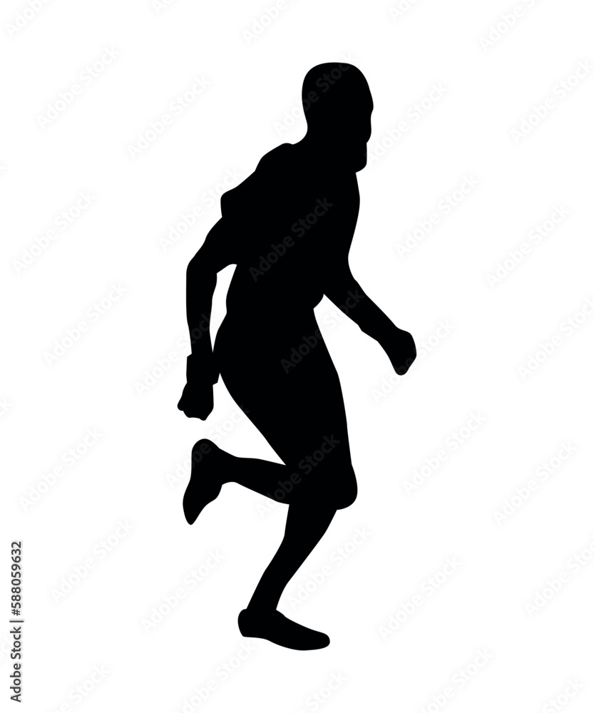Black silhouettes of people in athletic. Black silhouettes of people in athletic.
