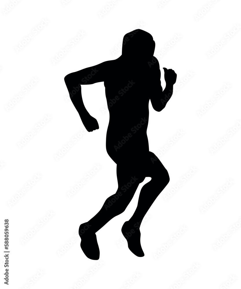 Black silhouettes of people in athletic.