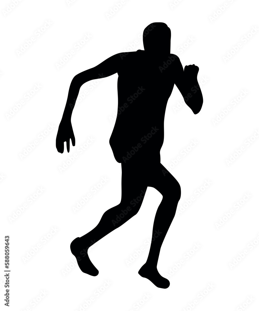 Black silhouettes of people in athletic.