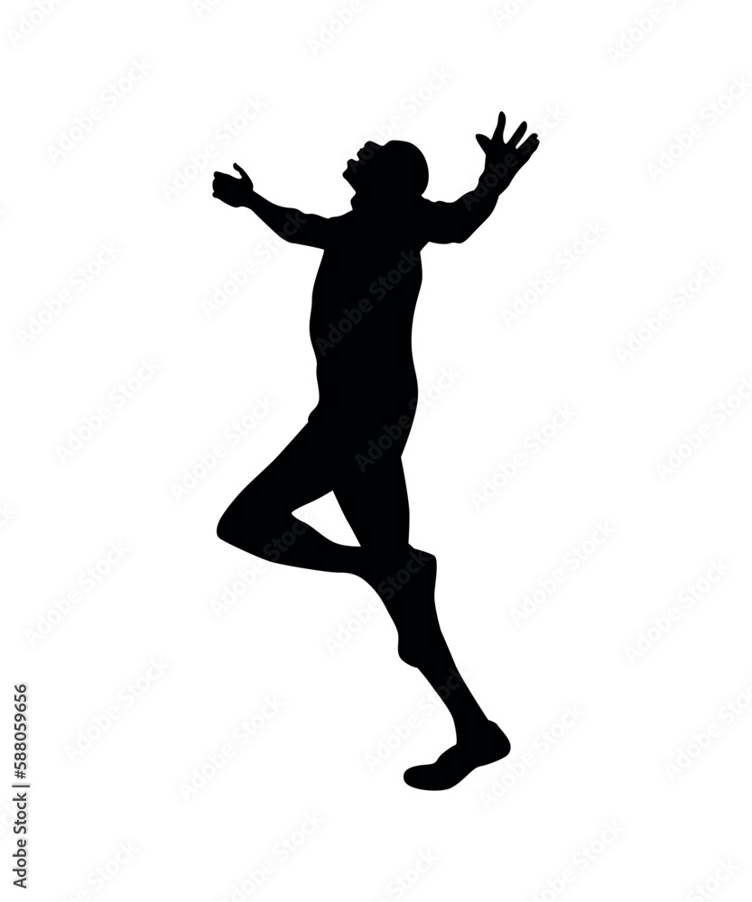 Black silhouettes of people in athletic.