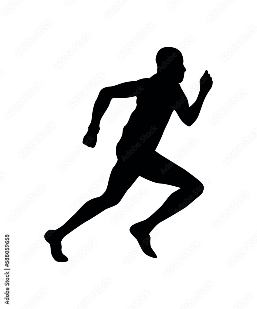 Black silhouettes of people in athletic. Black silhouettes of people in athletic.