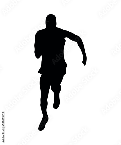 Black silhouettes of people in athletic.