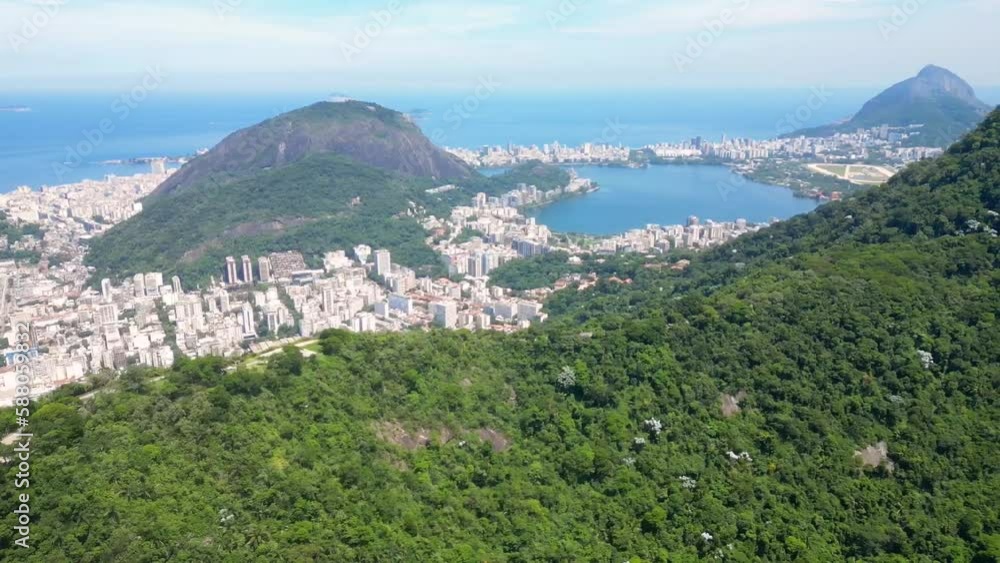 Rio de Janeiro Aerial View from Dona Martha Lookout with Cristo Corcovado Rio de Janeiro Aerial View from Dona Martha Lookout with Cristo Corcovado