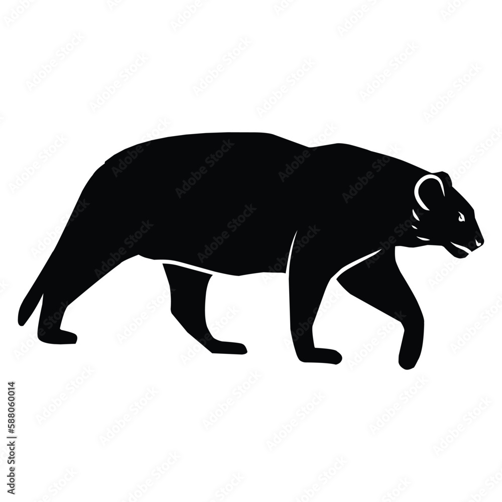 tiger silhouette black vector. wildlife silhouettes tiger silhouette black vector. wildlife silhouettes