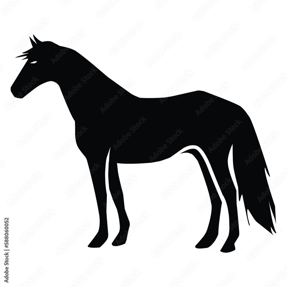 Obraz premium horse silhouette black vector. wildlife silhouettes