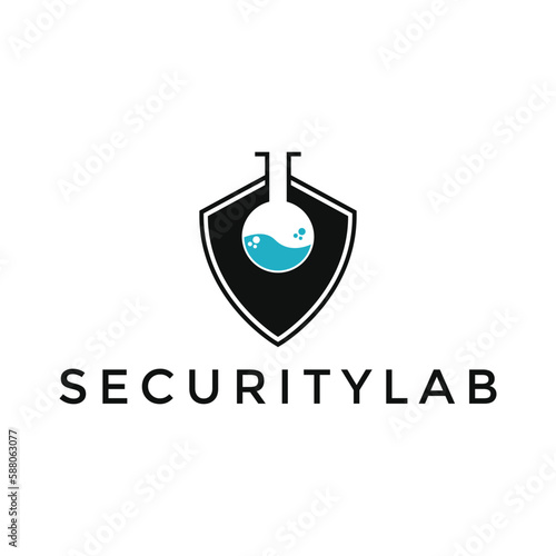 Security shield lab logo design