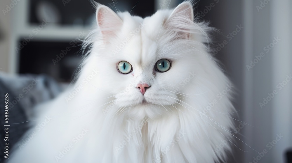 Long-haired cat, generative AI