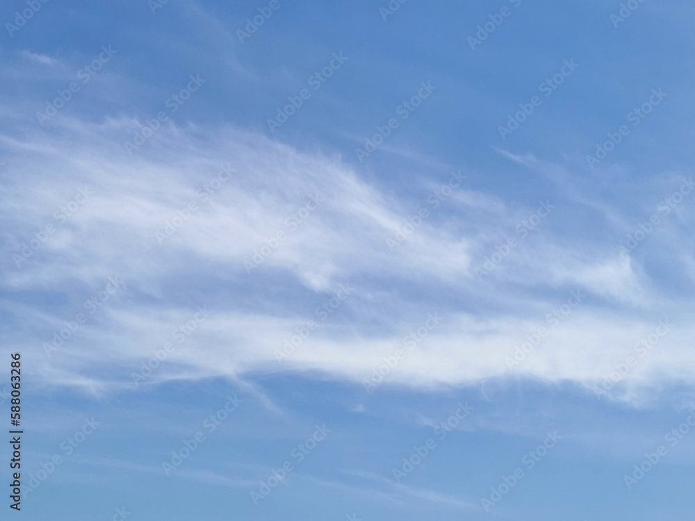 Blue and White Cloudy Sky - Serene, Peaceful, Natural Landscape