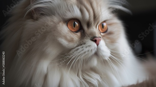 Long haired beautiful and majestic cat, generative AI © nikolettamuhari