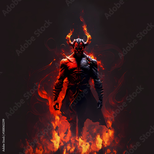 Devil On Fire. Generative AI