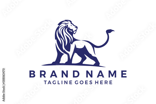 king lion logo design vector illustration