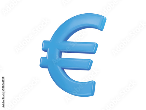 euro sign icon 3d rendering vector illustration
