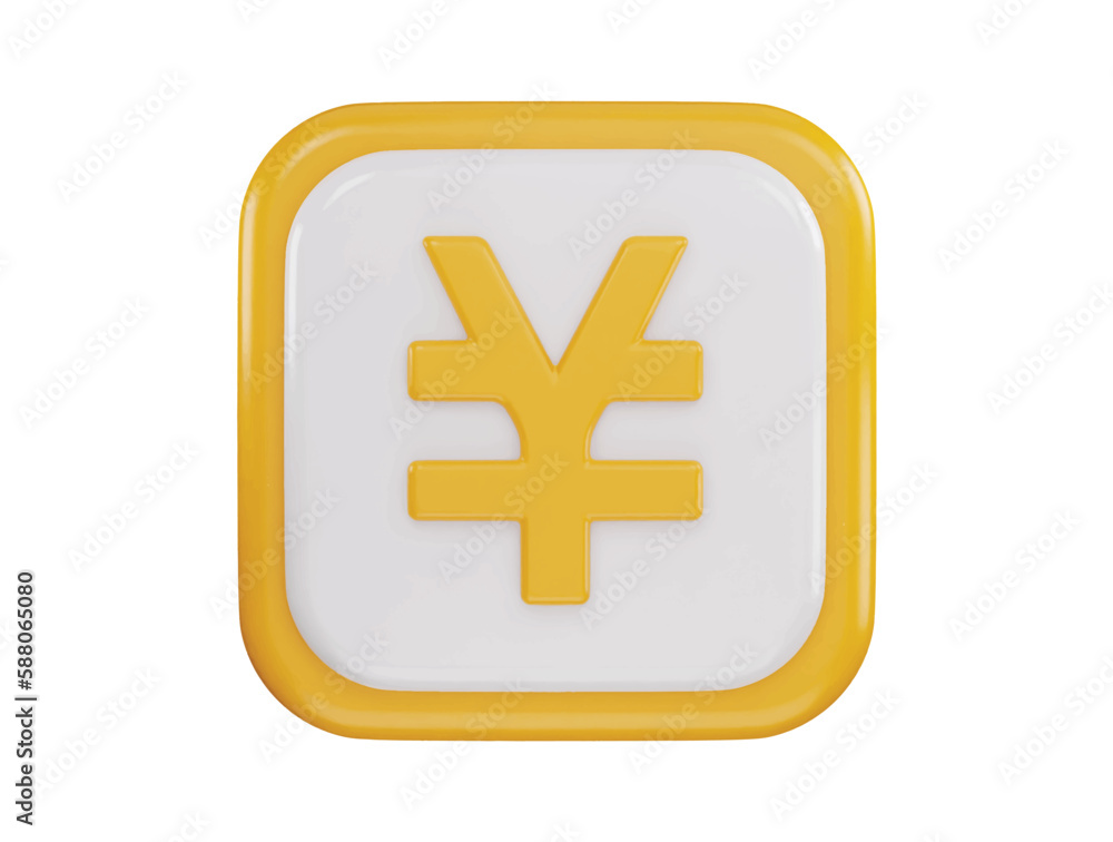 Obraz premium yen currency icon 3d rendering vector illustration