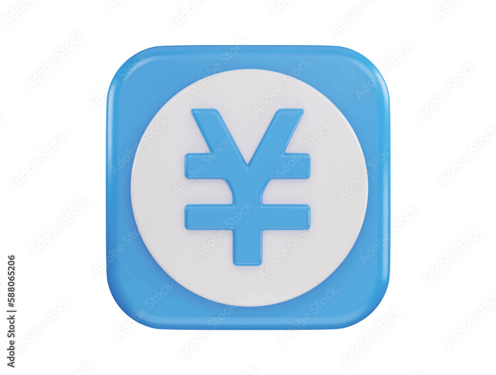 yen currency icon 3d rendering vector illustration yen currency icon 3d rendering vector illustration