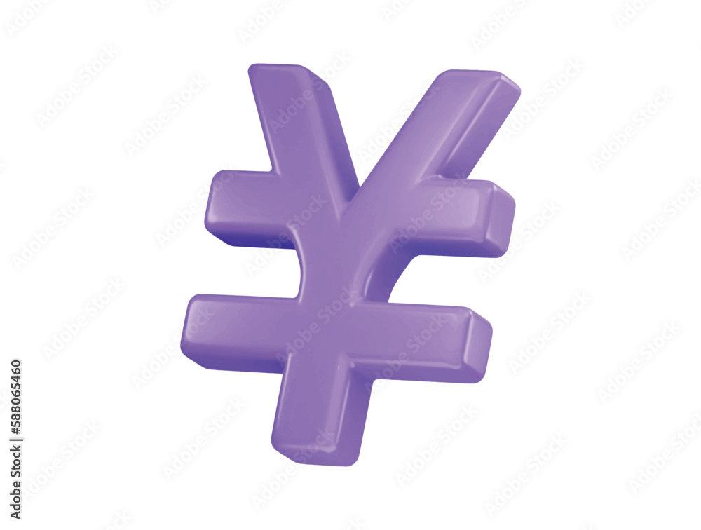 Fototapeta premium yen currency icon 3d rendering vector illustration