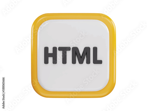 html programing icon 3d rendering vector illustration