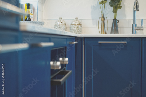 blue kitchen