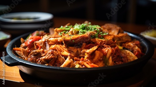 A plate of Dak-Galbi from Korean Cousine(IA Generated) © Simone