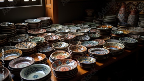 Hand Crafted and highly decorated plates (IA Generated)